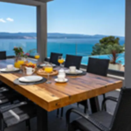 Pool With Quite Pinewood Seaview With 3 Villa Tisno